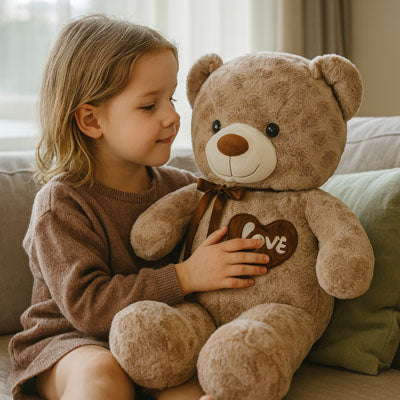 Ours en peluche geant temoin silencieux