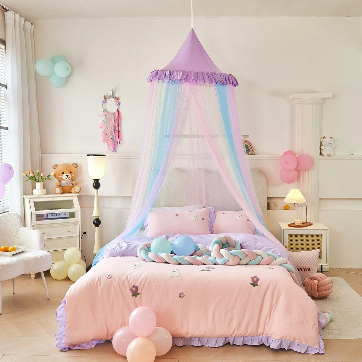 ciel de lit pour bebe arc en ciel enchanteur