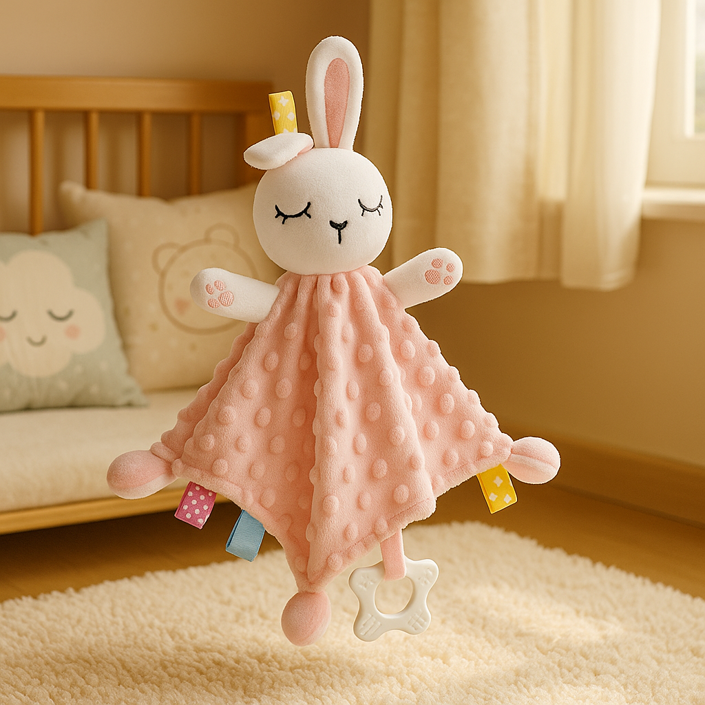 couette doudou lapin rose mignon