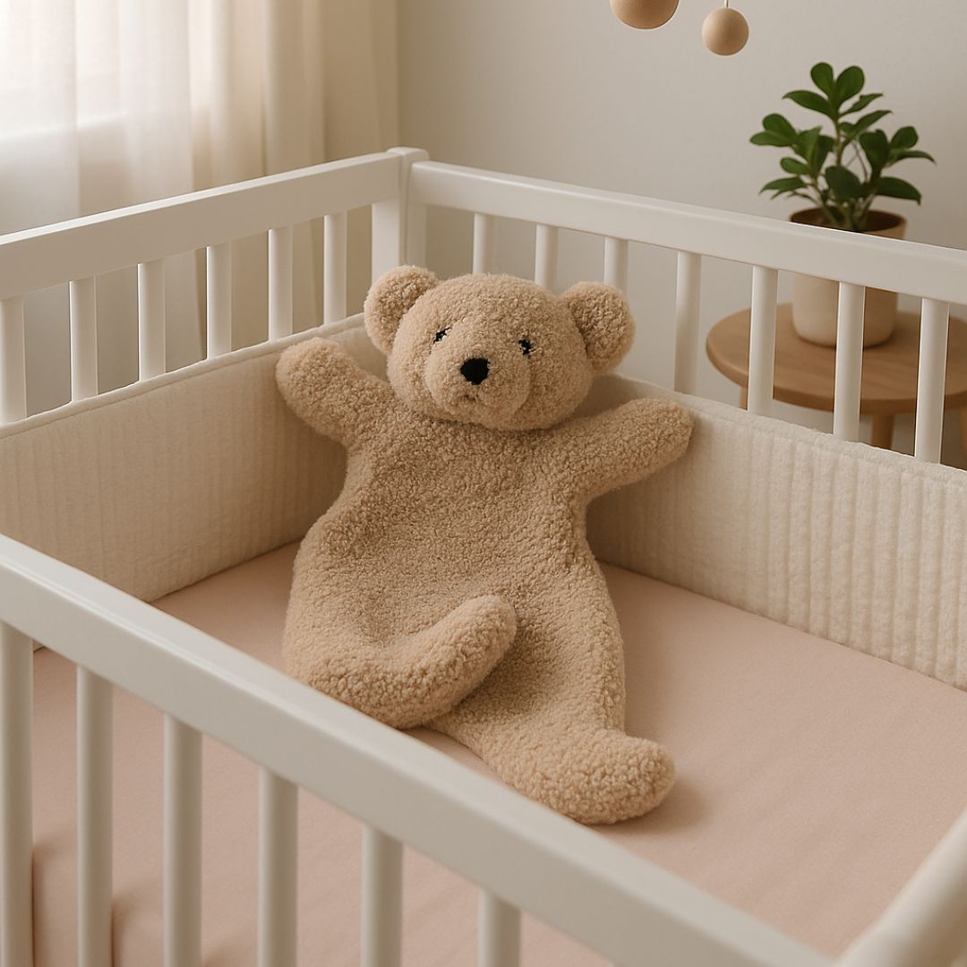 doudou bebe plat ours beige douillet
