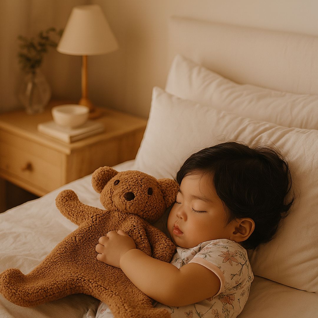 doudou bebe plat ours marron confortable
