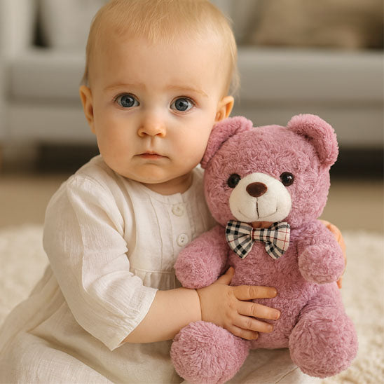 ours en peluche rose pastel compagnon doux