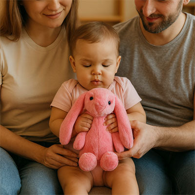peluche lapin rose pour rassurer