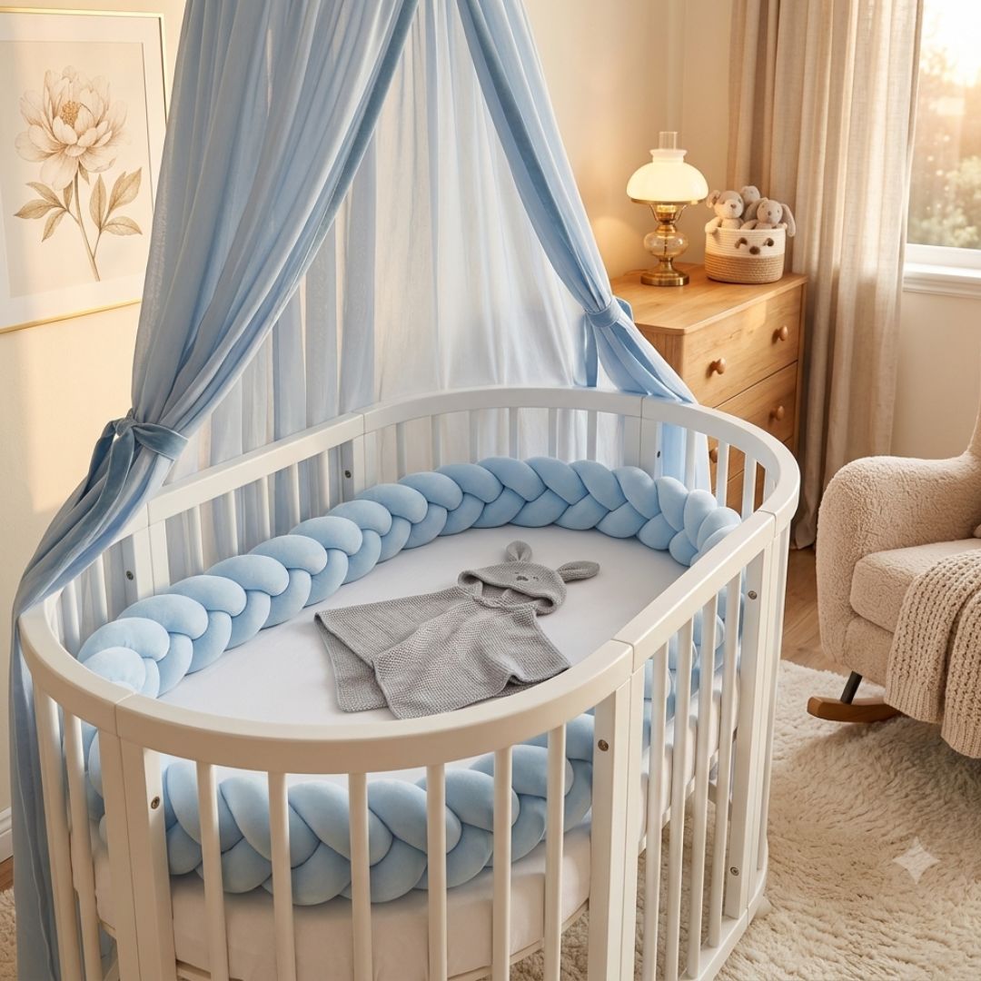 tresse de lit bleu cocon douillet