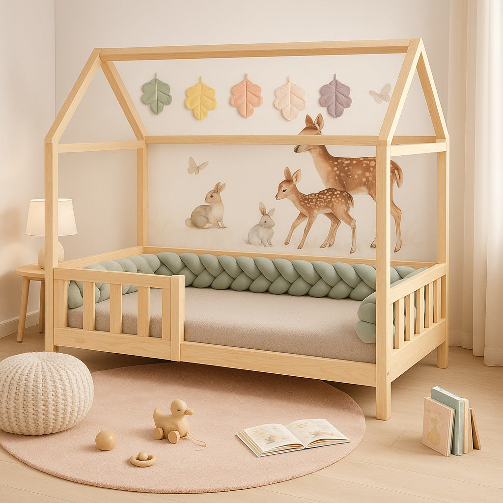 tresse de lit mon lit cabane vert clair douillet