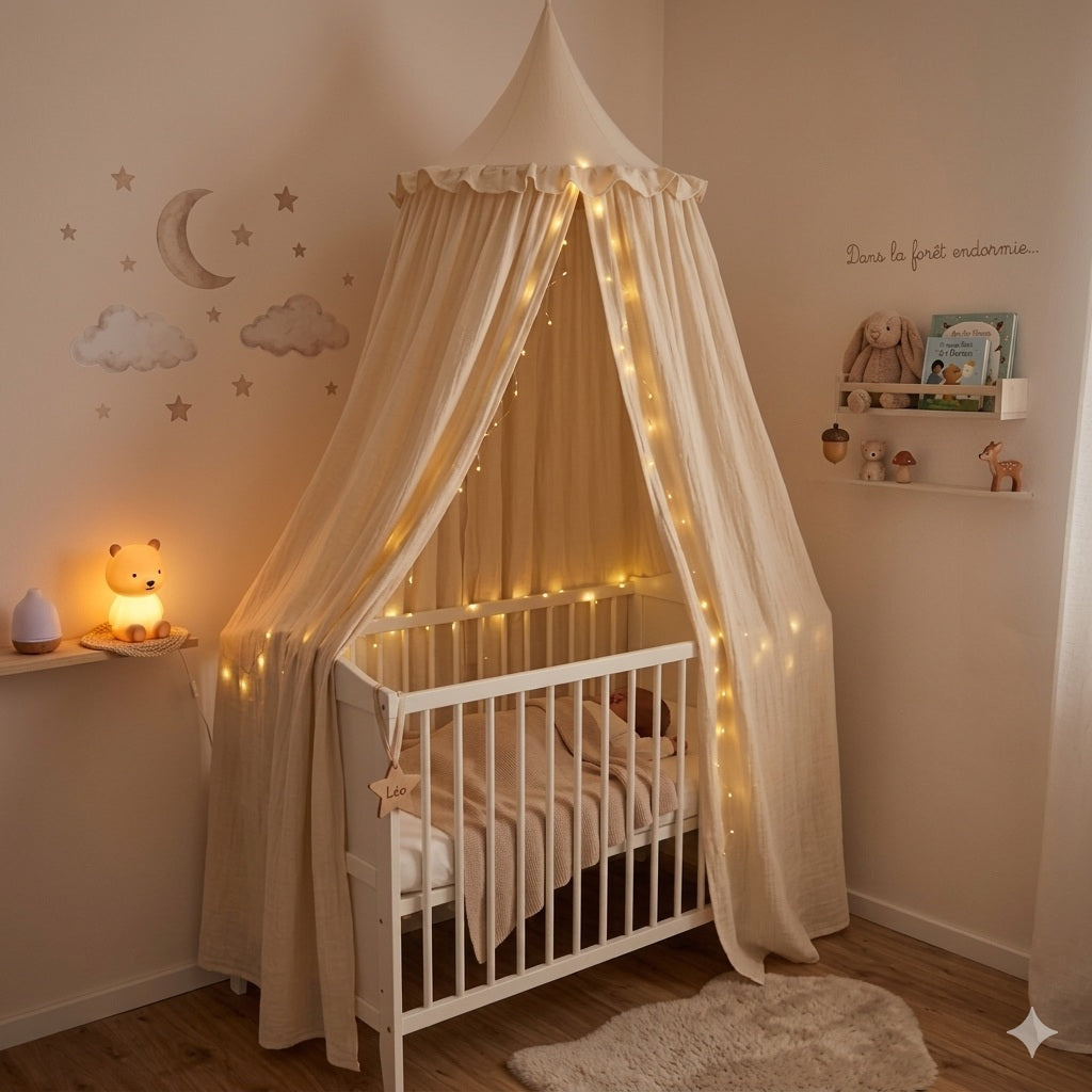 ciel de lit bebe beige luminosite celeste