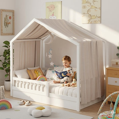 ciel de lit cabane beige nid protecteur