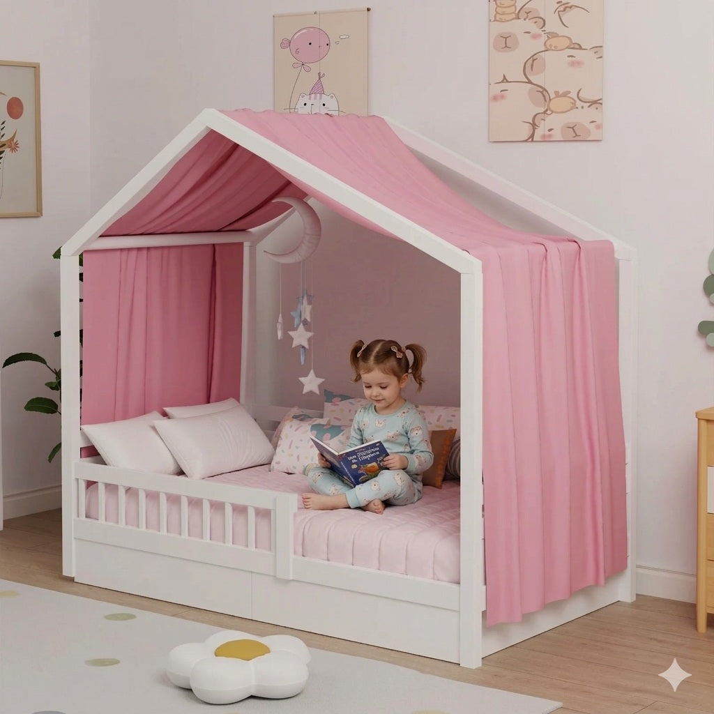 ciel de lit cabane rose Cocon protecteur