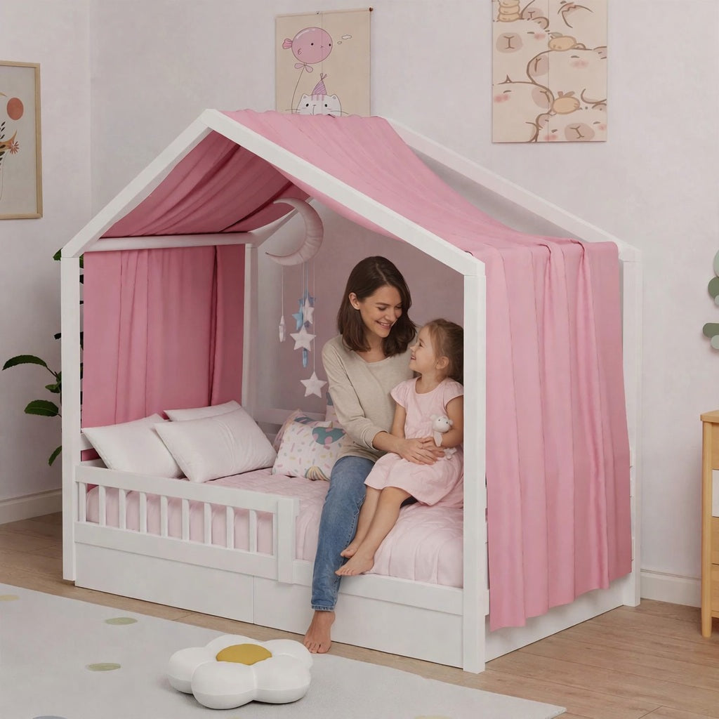 ciel de lit cabane rose cocon rassurant