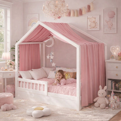 ciel de lit cabane rose environnement rassurant
