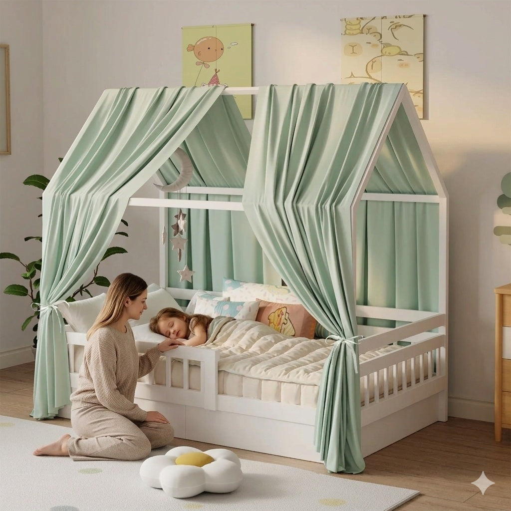 ciel de lit cabane vert dormir proteger