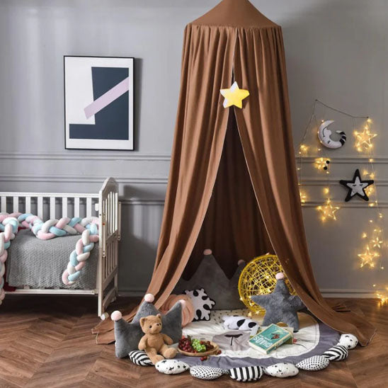 ciel de lit marron cocon protecteur elegant