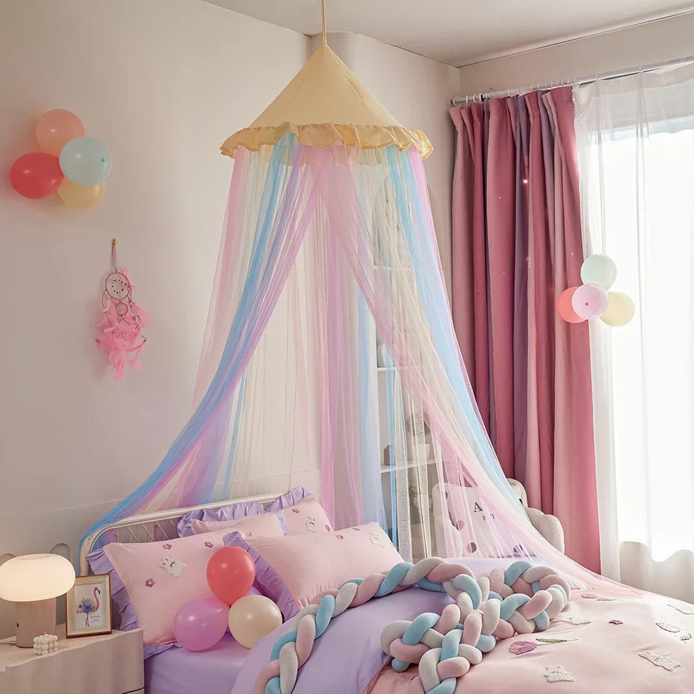 ciel de lit pour bebe arc en ciel confortable