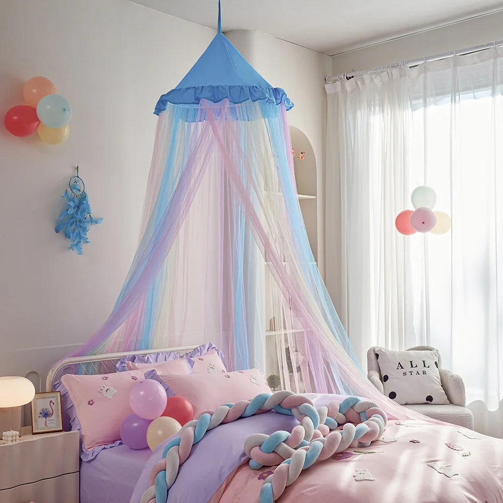 ciel de lit pour bebe arc en ciel protecteur