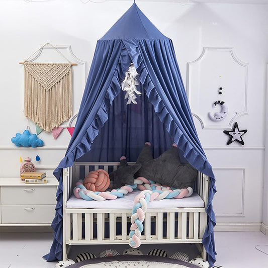 ciel de lit pour bebe bleu feerique