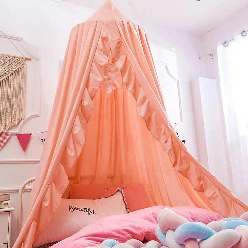 ciel de lit pour bebe nid orange confortable