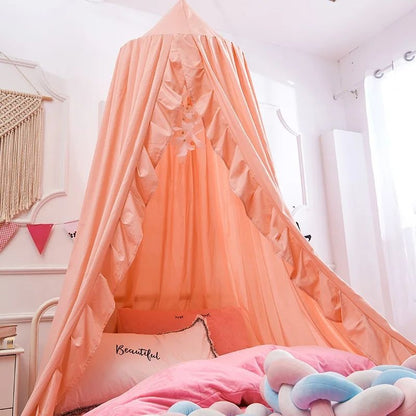 ciel de lit pour bebe nid orange confortable
