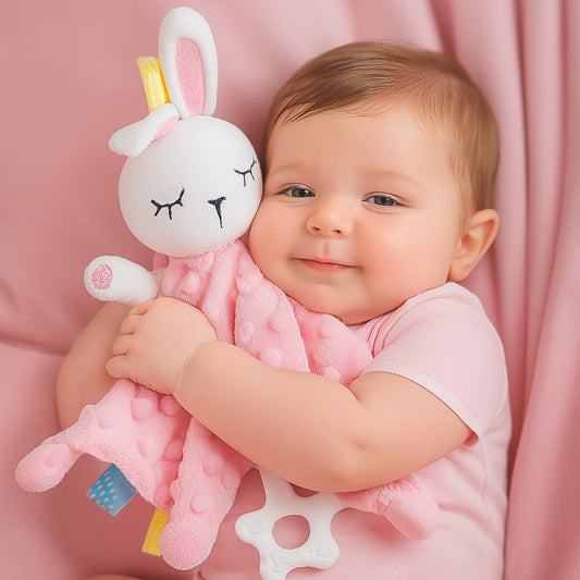 couette doudou lapin rose reconfortant