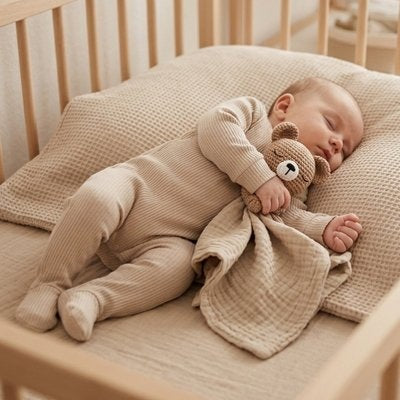 couette doudou ours beige bulle douce