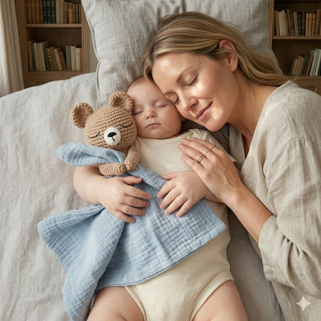 couette doudou ours bleu compagnon chaleureux