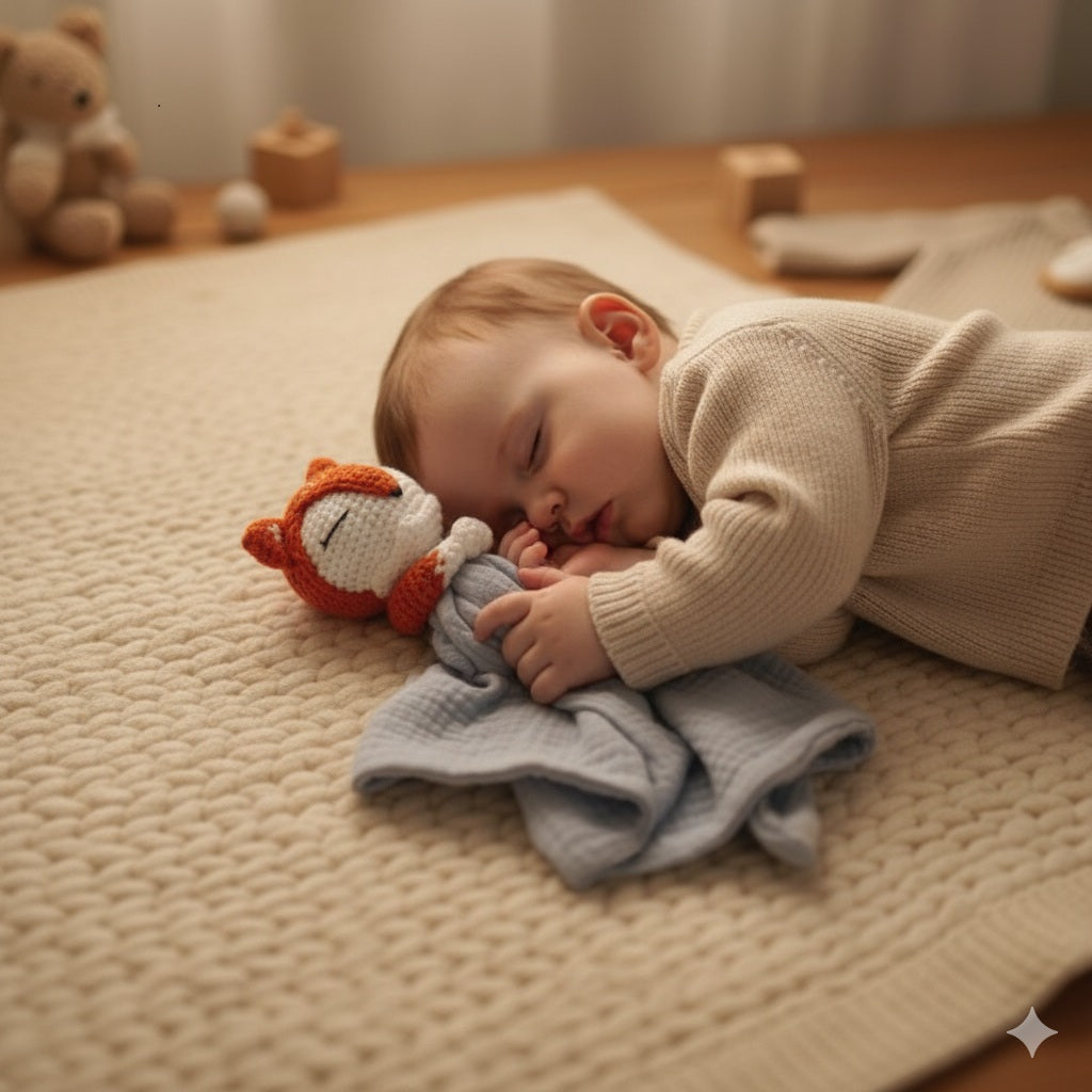 couette doudou renard sommeil paisible