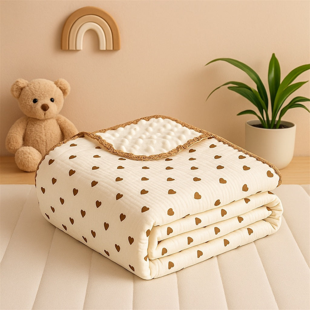 couverture bebe cœur confort doux