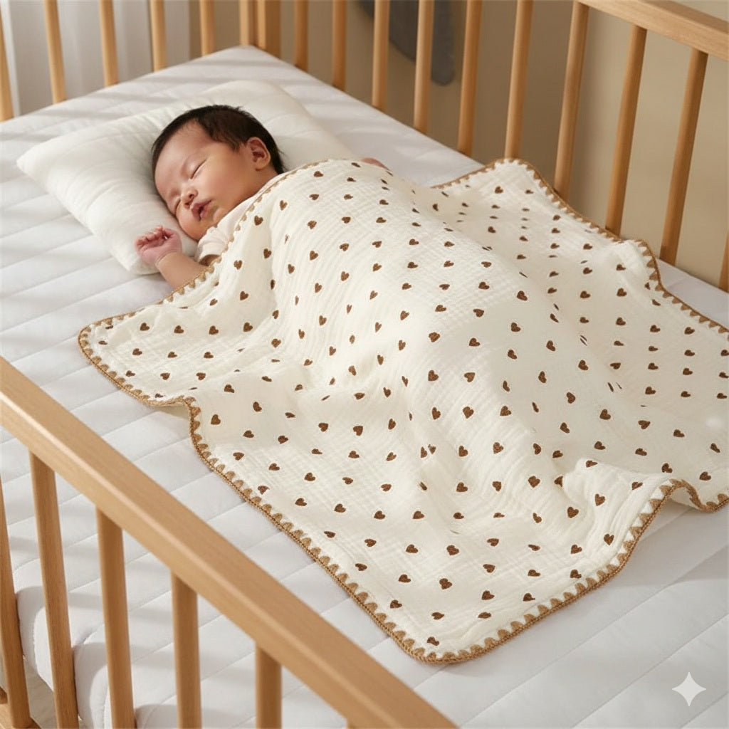 couverture bebe cœur confort agreable