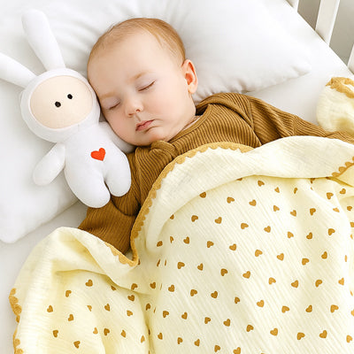 couverture bebe cœur sommeil apaisant