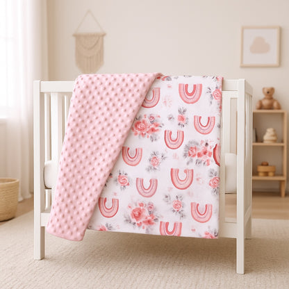 couverture cozy arc en ciel rose bulle chaleureux