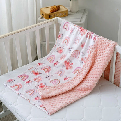couverture cozy arc en ciel rose compagnon douceur