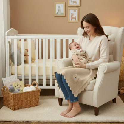 couverture cozy bebe beige douillette