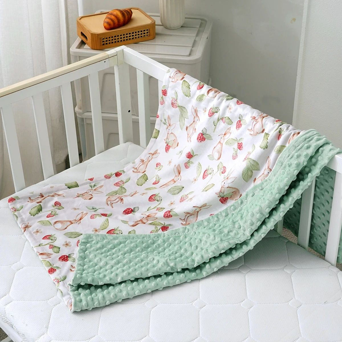 couverture cozy lapin vert cocon chaleureux
