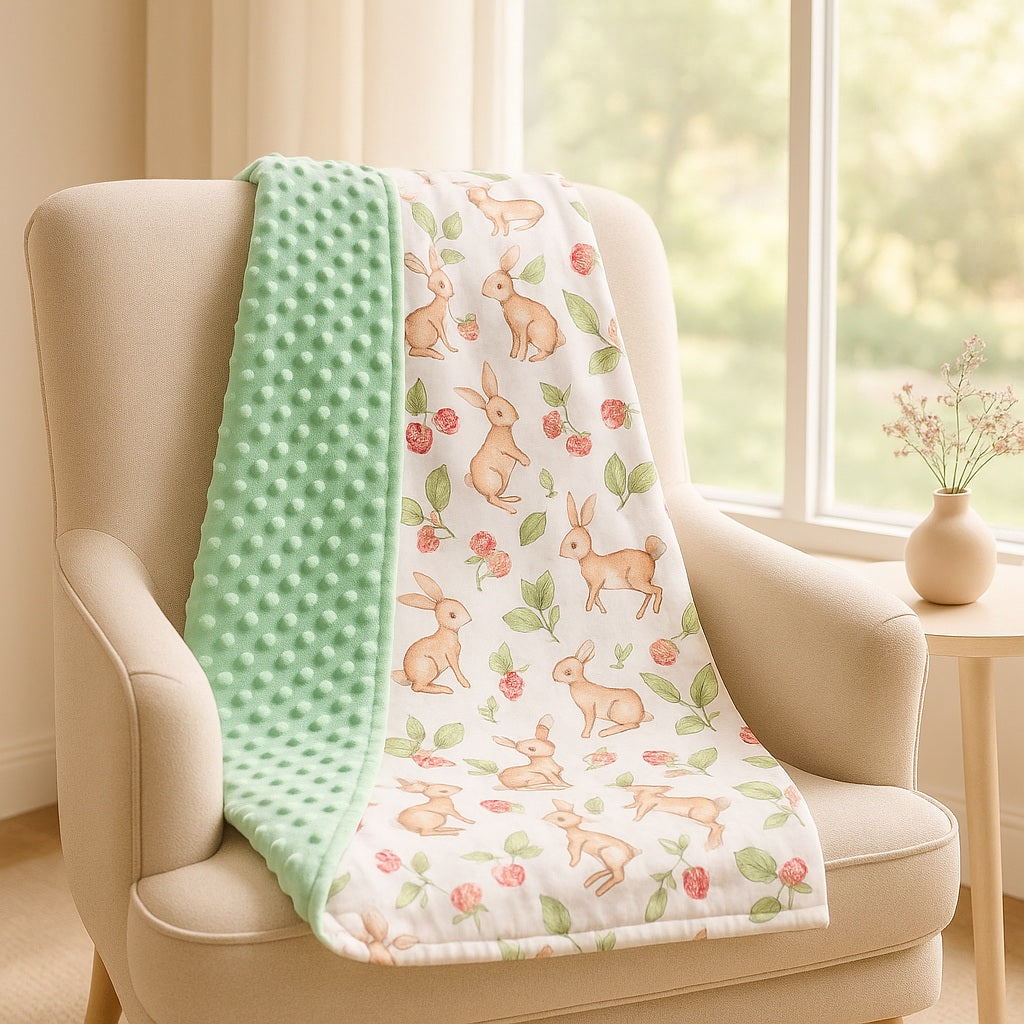 couverture cozy lapin vert repere chaleureux