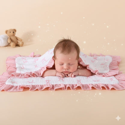 couverture cozy motif rose cocon douillet