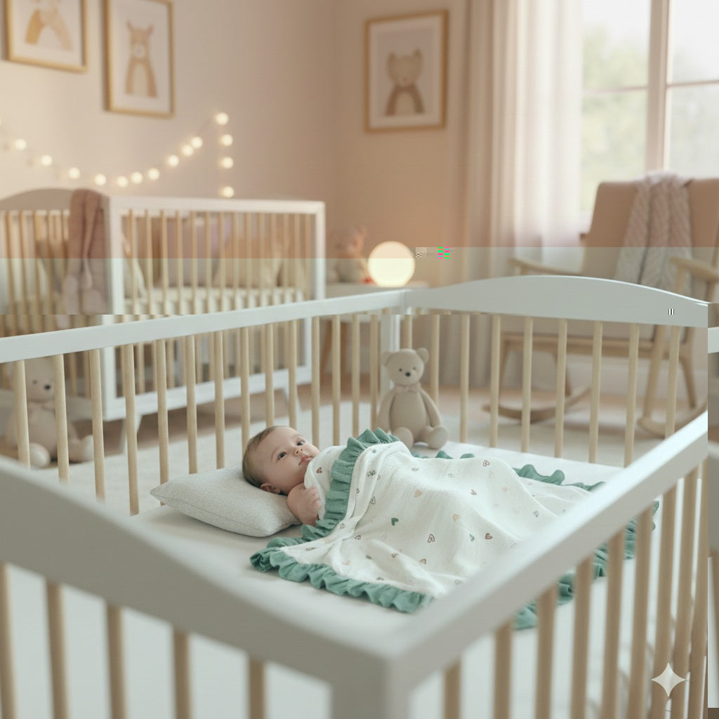 couverture cozy motif vert cocon rassurant