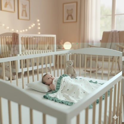 couverture cozy motif vert cocon rassurant