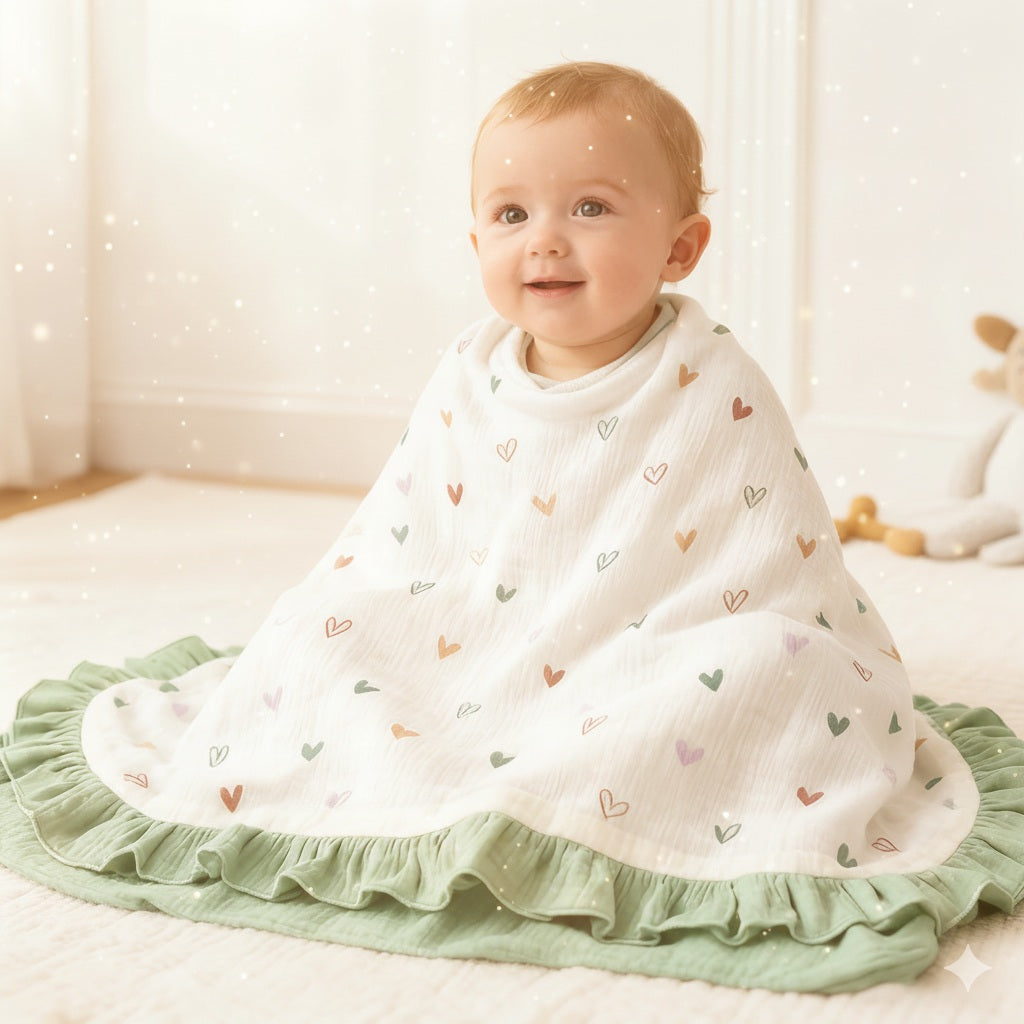 couverture cozy motif vert protection douillette