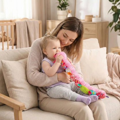 doudou bebe chenille rose ami reconfortant