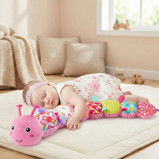 doudou bebe chenille rose protecteur agreable