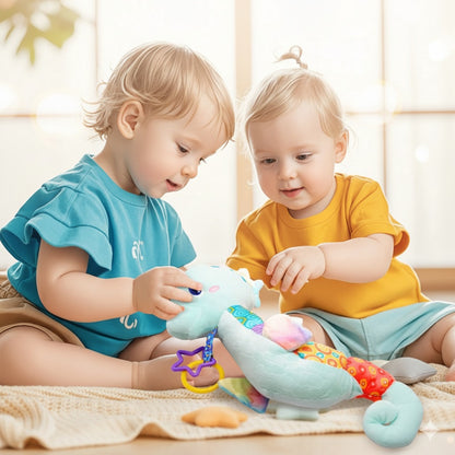 doudou bebe hippocampe bleu ami chaleureux