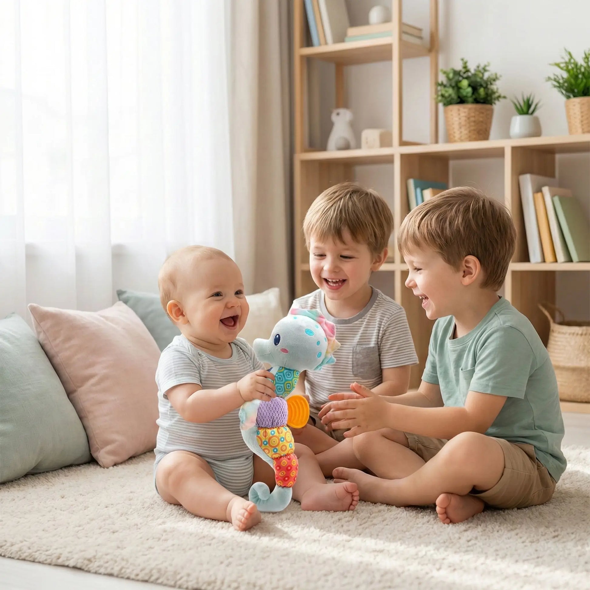 doudou bebe hippocampe bleu compagnon chaleureux