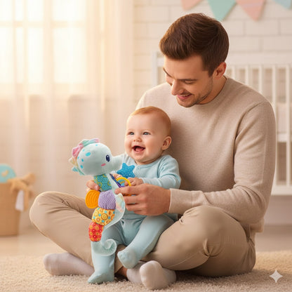 doudou bebe hippocampe bleu douceur agreable