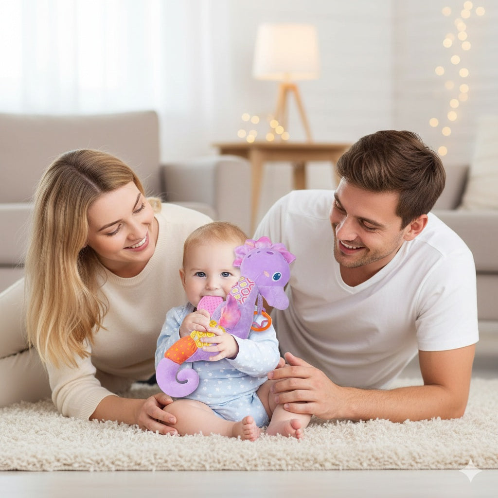 doudou bebe hippocampe violet cocon doux