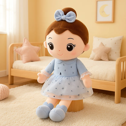doudou bebe peluche ange bleu douceur rassurante