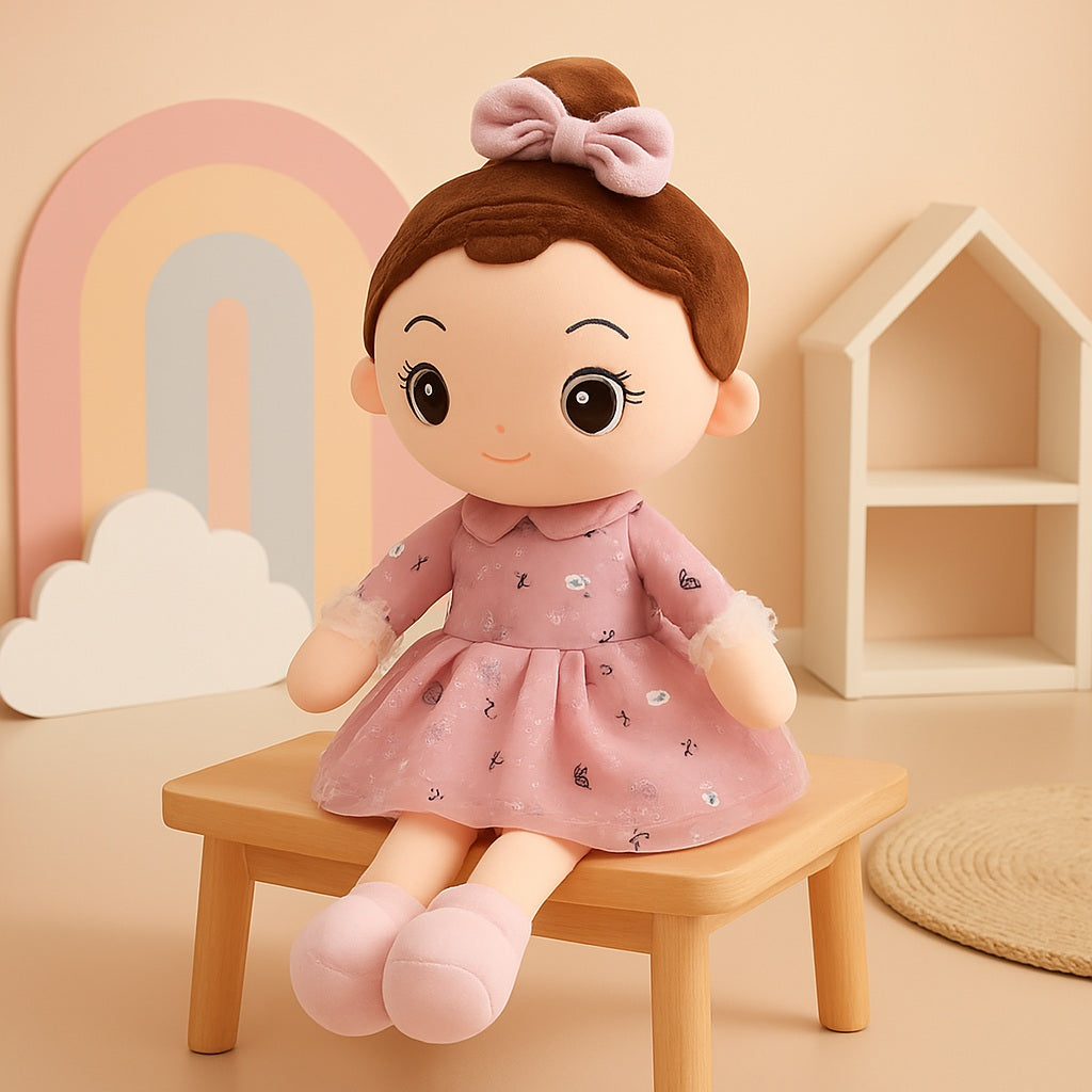doudou bebe peluche ange rose ami silencieux