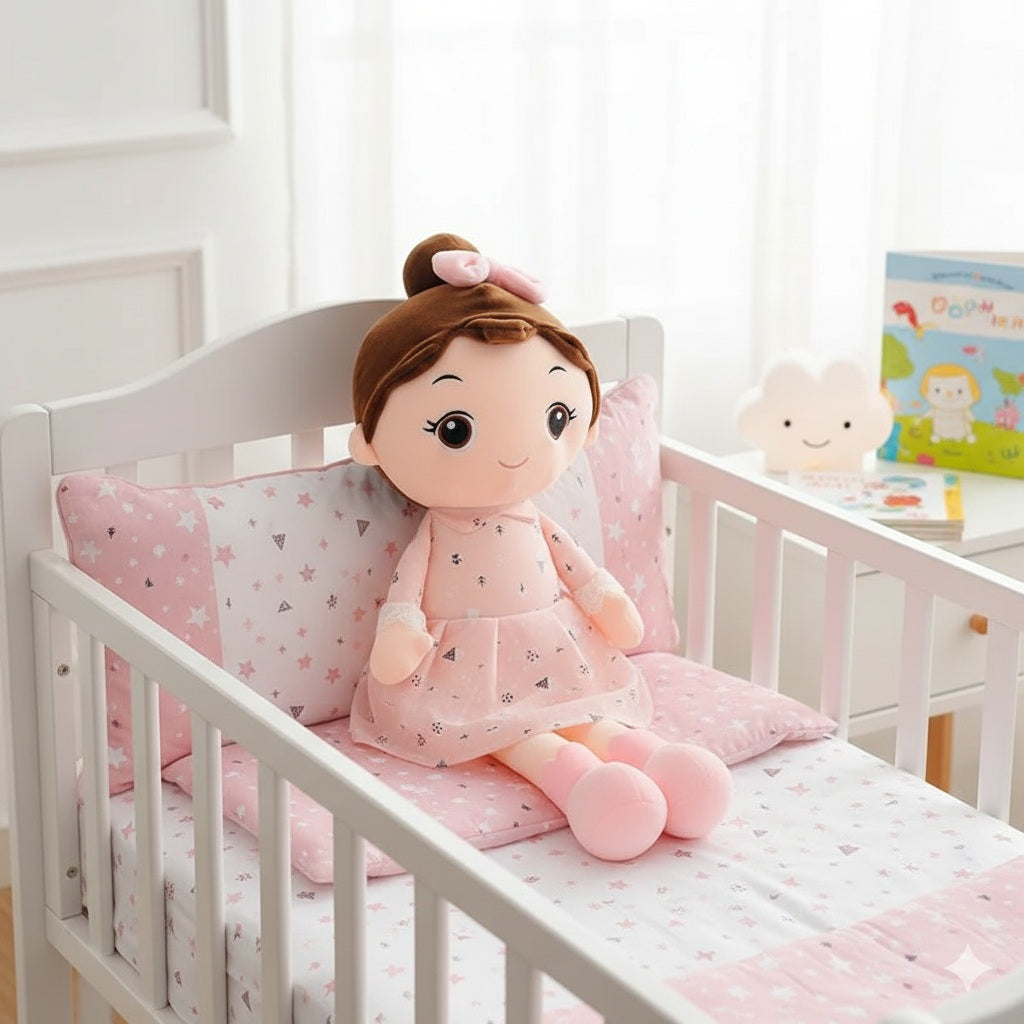 doudou bebe peluche ange rose douillet