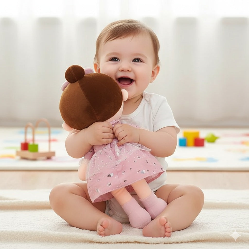 doudou bebe peluche ange violet ami fidele