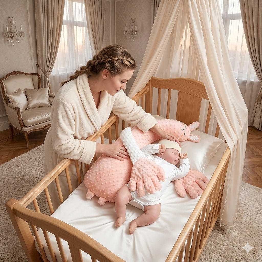 doudou calin lapin rose reconfortant