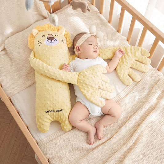 doudou calin lion jaune dormir cajoler