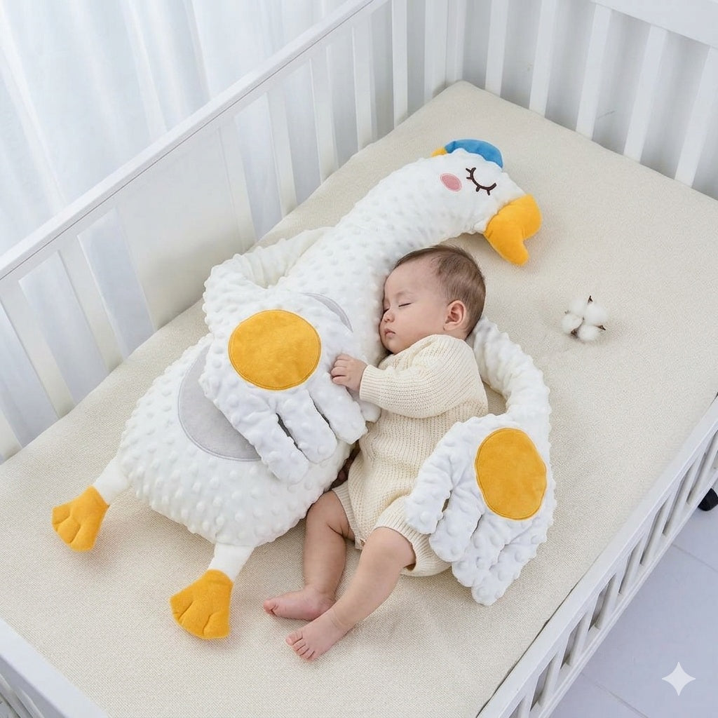 doudou calin oie blanc chaleureux